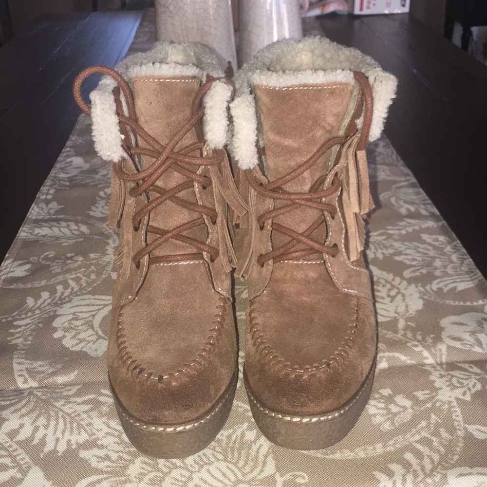 NWOT Sam Edelman fringed ankle booties – sz 6